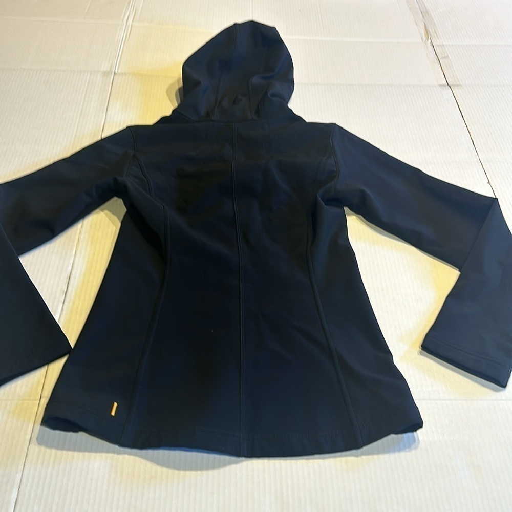 Lucy utility black and purple lining jacket w zipper & 2 front pockets and hood - Picture 7 of 9